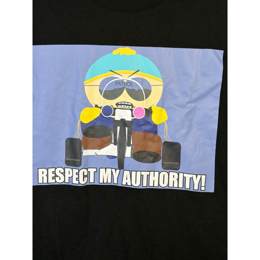 South Park T-Shirt Mens XL Black Excellent Eric Cartman Respect My Authority